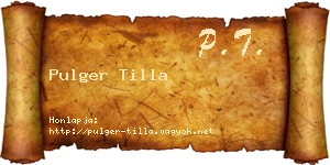Pulger Tilla névjegykártya